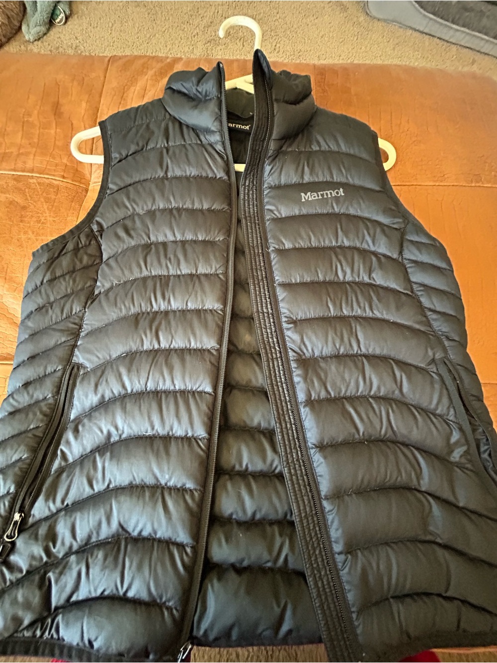 Marmot down vest black size small
